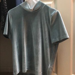 Madewell velvet light mint top